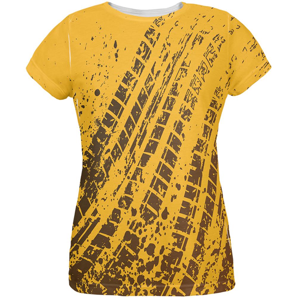 Mud & Tire Tracks All Over Womens T-Shirt Women's T-Shirts Old Glory 2XL Multi 