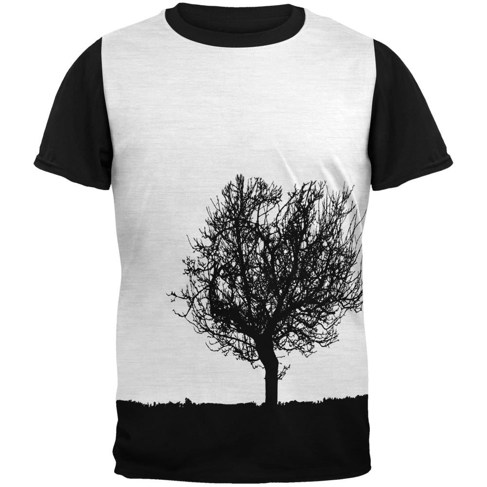 Tree Silhouette Adult Black Back T-Shirt Men's T-Shirts Old Glory SM Multi 