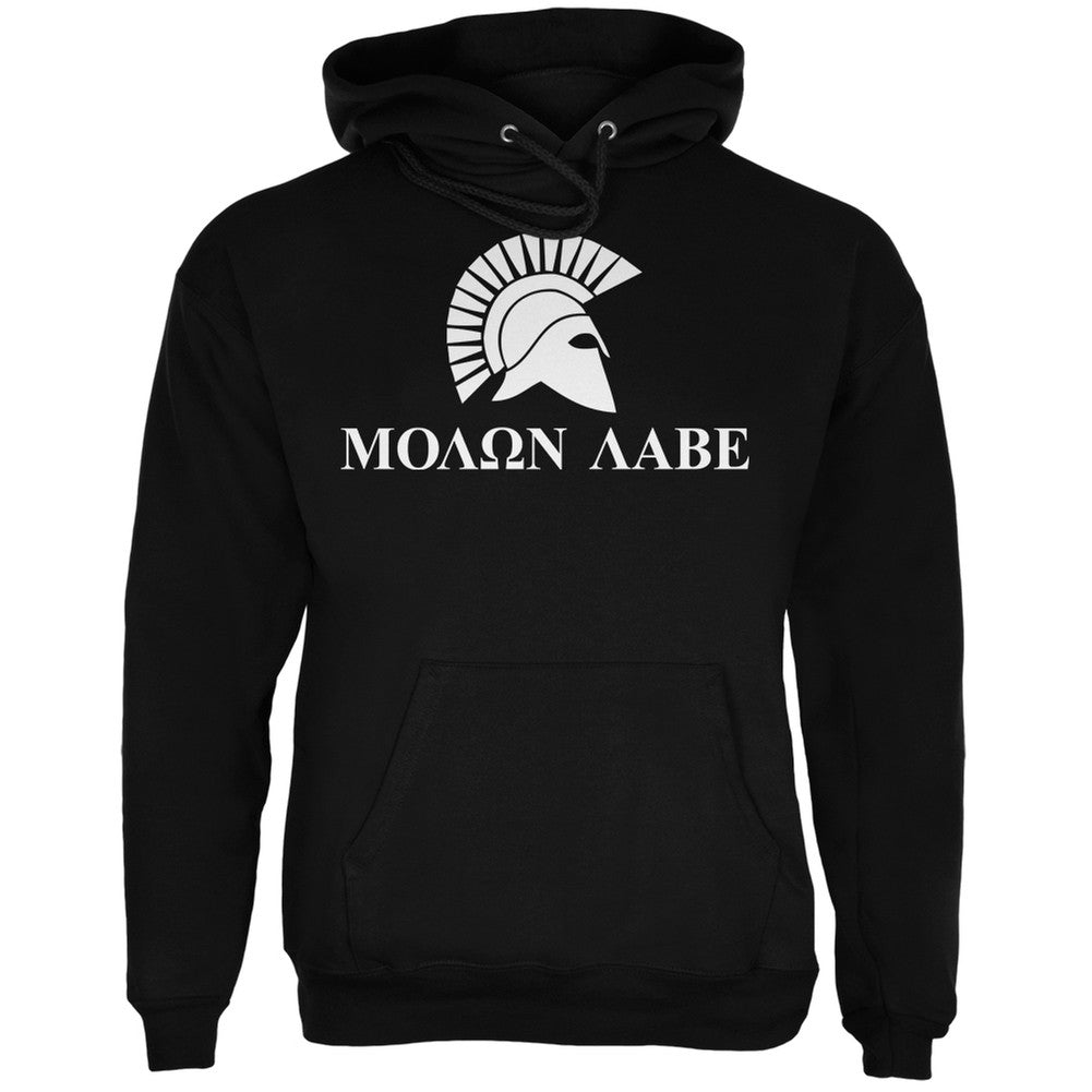 Molon Labe Helment Black Adult Hoodie Men's Hoodies Old Glory   