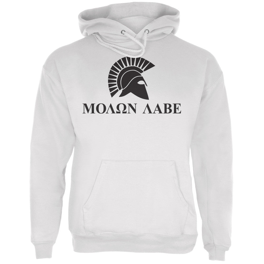 Molon Labe Helment White Adult Hoodie Men's Hoodies Old Glory   