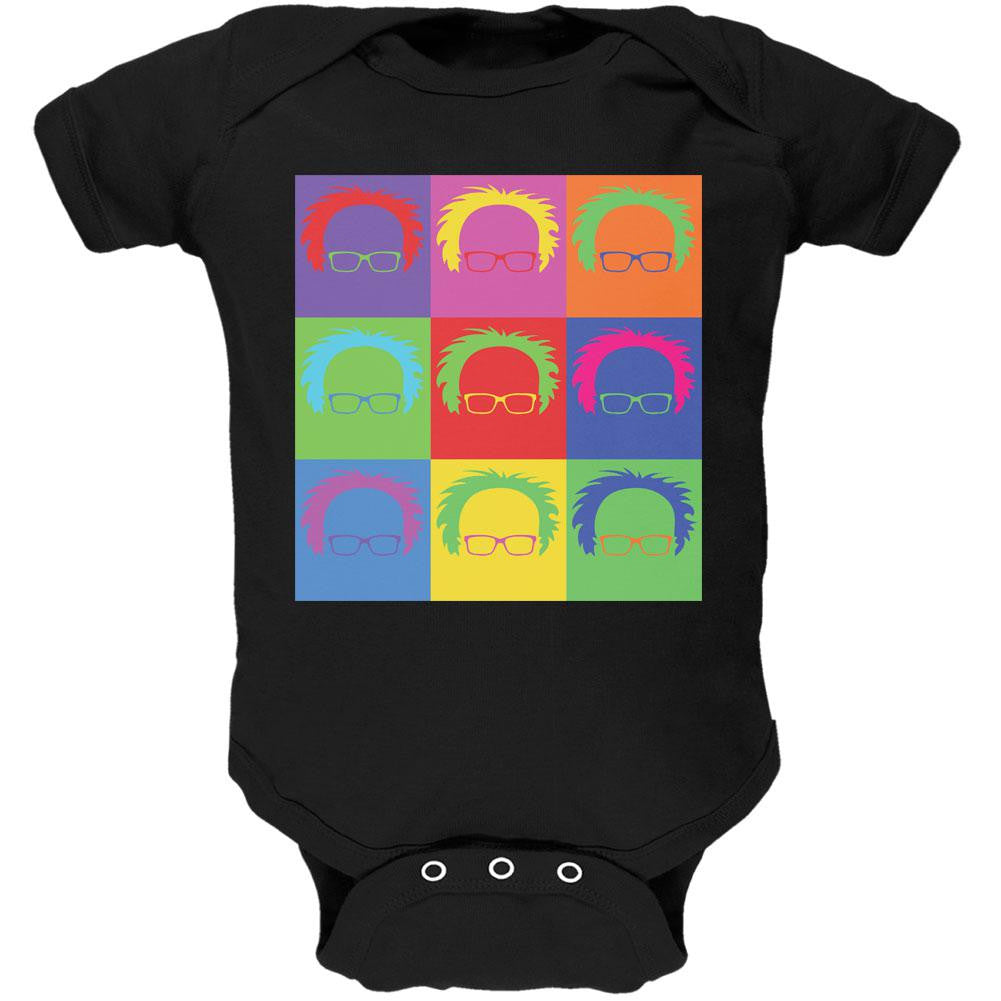 Election Bernie Sanders Hair Minimalist Pop Art Black Soft Baby One Piece Baby One Piece Old Glory 0-3M Black 