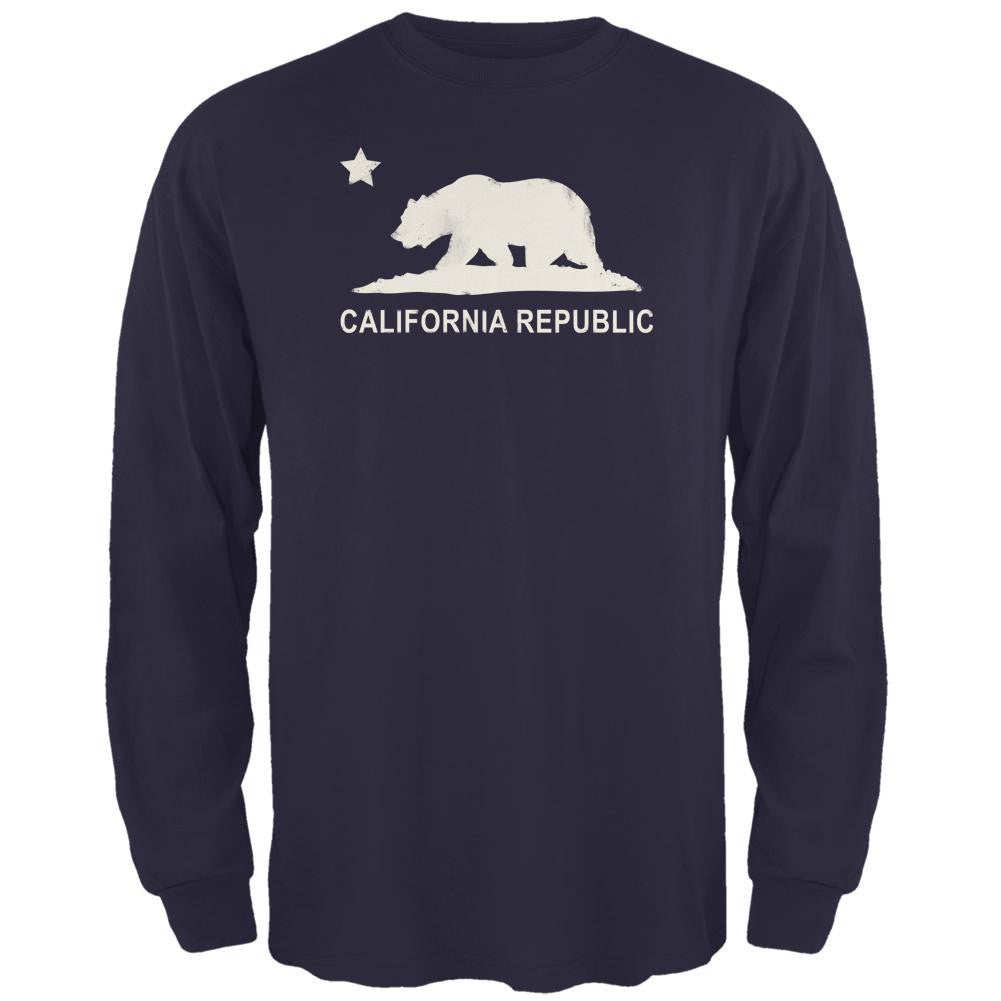 California Republic Navy Adult Long Sleeve T-Shirt Men's Long Sleeves Old Glory   