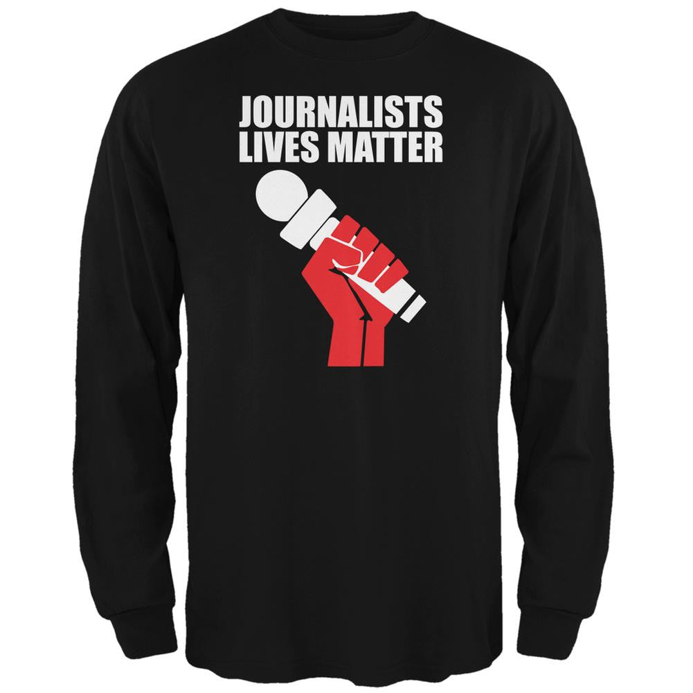 Journalists Lives Matter Black Adult Long Sleeve T-Shirt Men's Long Sleeves Old Glory 2XL Black 