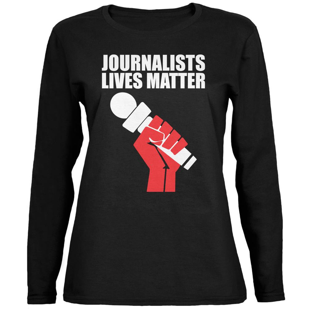 Journalists Lives Matter Black Womens Long Sleeve T-Shirt Women's Long Sleeves Old Glory 2XL Black 