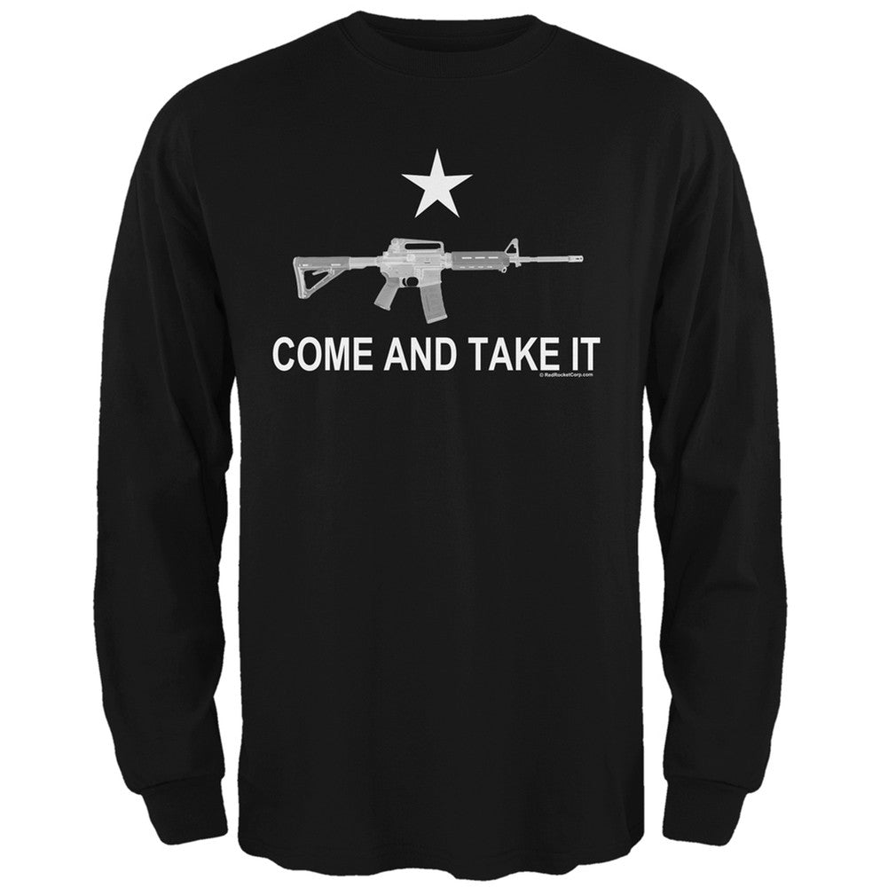 AR-15 Come and Take It Black Adult Long Sleeve T-Shirt Men's Long Sleeves Old Glory 2XL Black 