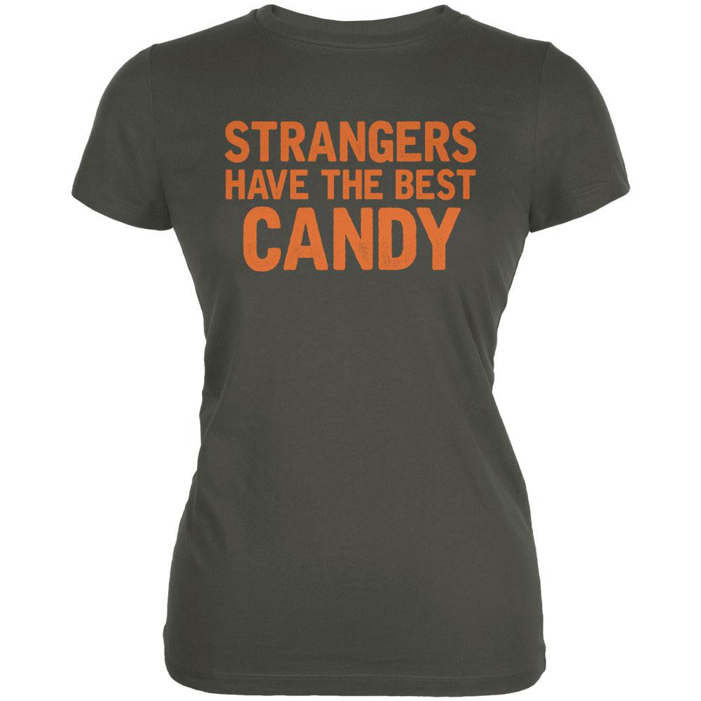 Halloween Strangers Have The Best Candy Asphalt Juniors Soft T-Shirt Juniors T-Shirts Old Glory 2XL Silver 