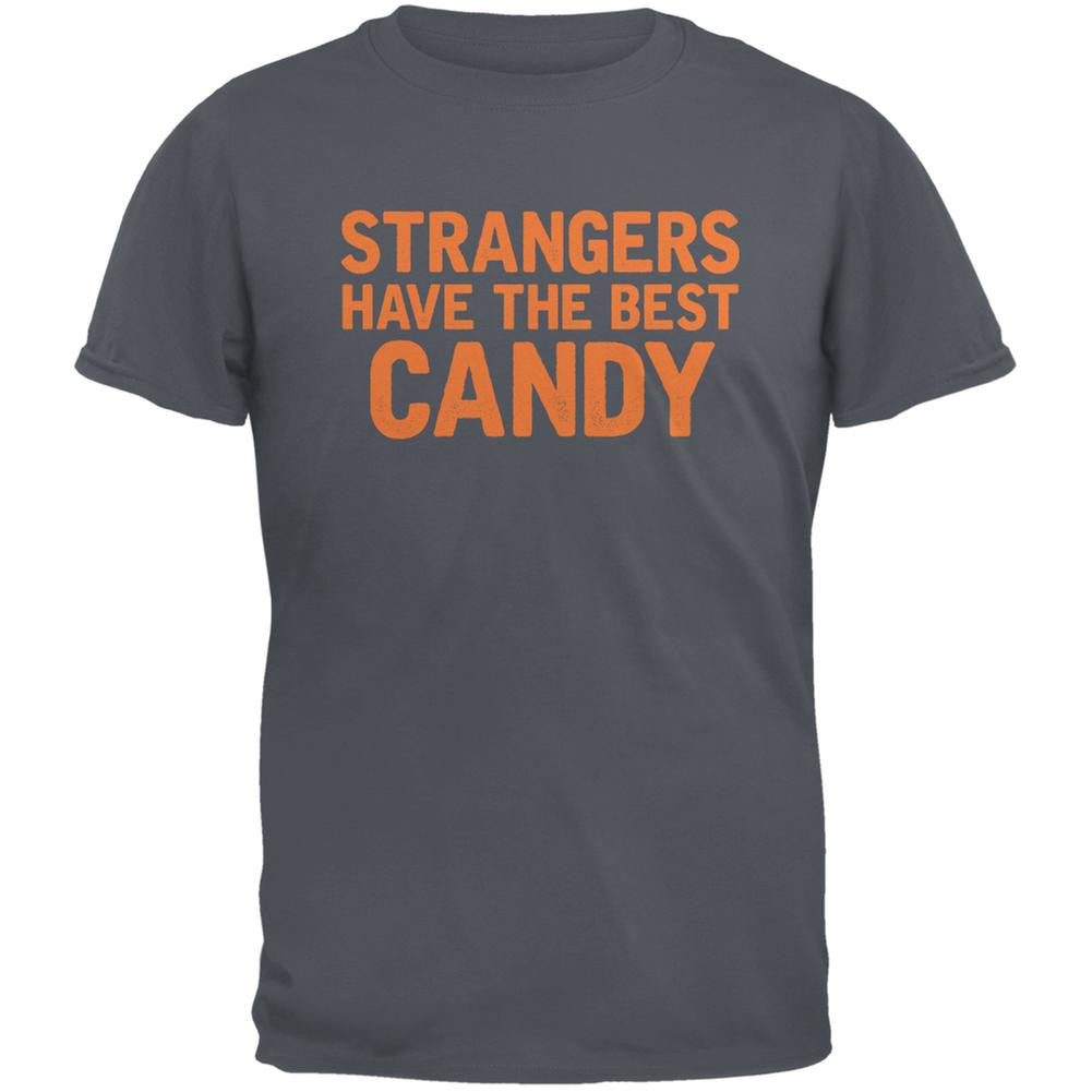 Halloween Strangers Have The Best Candy Charcoal Grey Adult T-Shirt Men's T-Shirts Old Glory 2XL Grey 