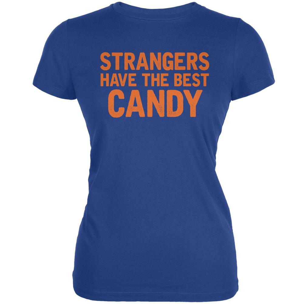 Halloween Strangers Have The Best Candy Royal Juniors Soft T-Shirt Juniors T-Shirts Old Glory 2XL Blue 