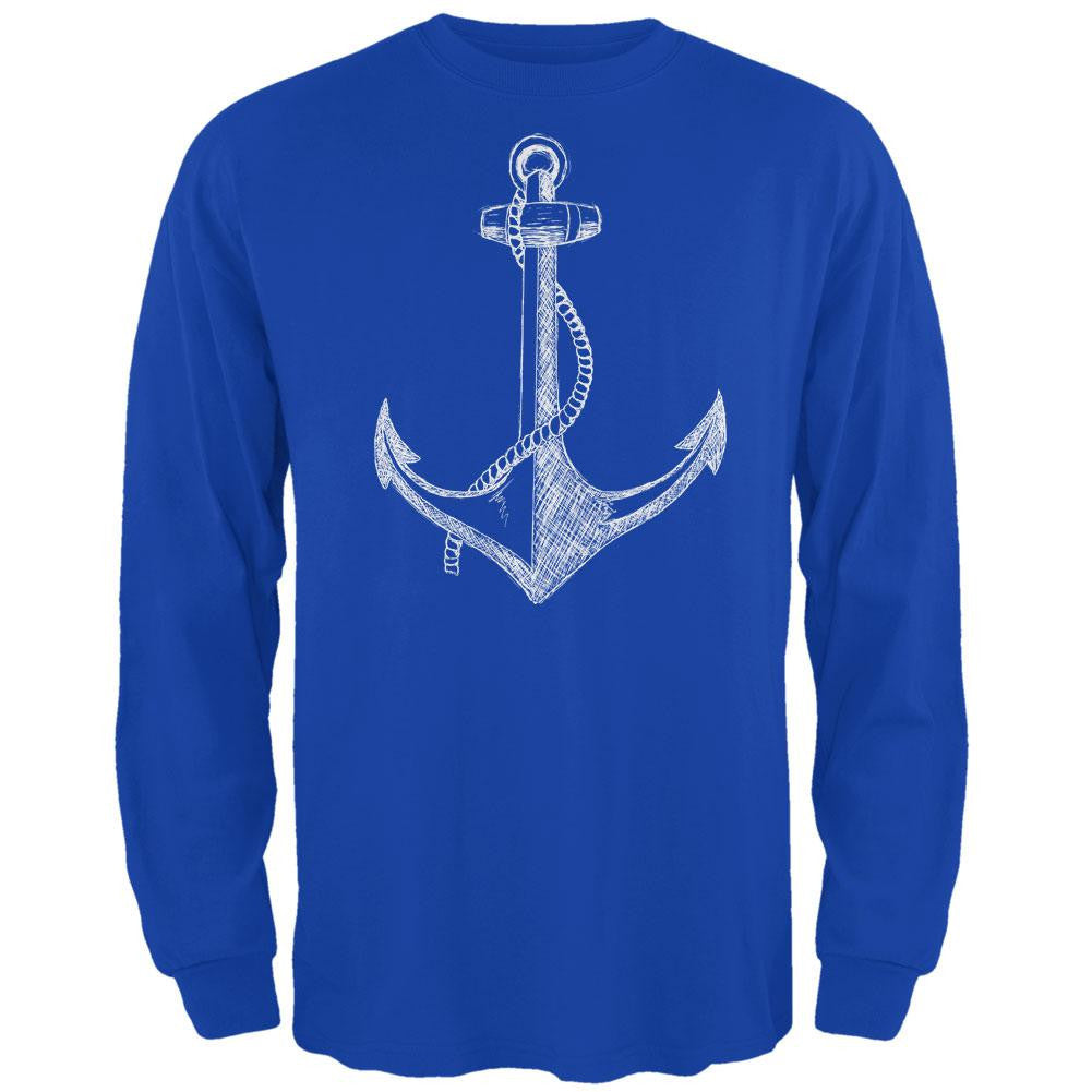 Summer Anchor Royal Adult Long Sleeve T-Shirt Men's Long Sleeves Old Glory 2XL Blue 