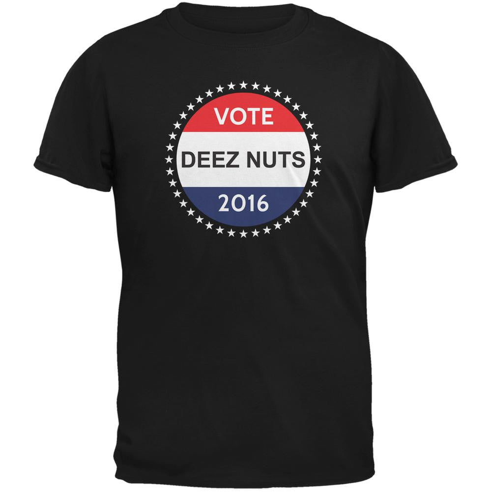 Election Funny Vote Deez Nuts 2016 Black Adult T-Shirt Men's T-Shirts Old Glory 2XL Black 