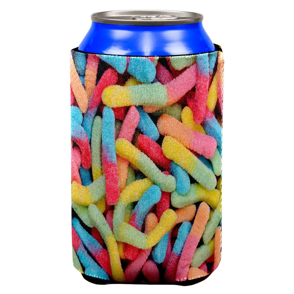 Halloween Sour Gummy Worms All Over Can Cooler Can Coolers Old Glory   