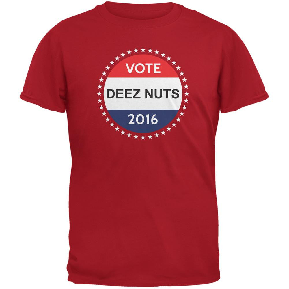 Election Funny Vote Deez Nuts 2016 Red Adult T-Shirt Men's T-Shirts Old Glory 2XL Red 