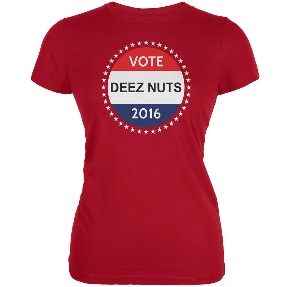 Election Funny Vote Deez Nuts 2016 Red Juniors Soft T-Shirt Juniors T-Shirts Old Glory 2XL Red 