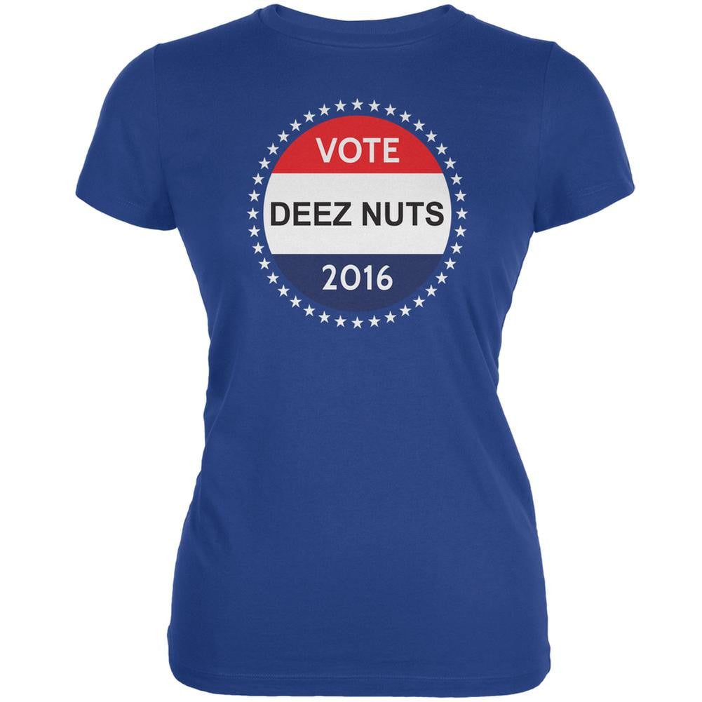 Election Funny Vote Deez Nuts 2016 Royal Juniors Soft T-Shirt Juniors T-Shirts Old Glory 2XL Blue 