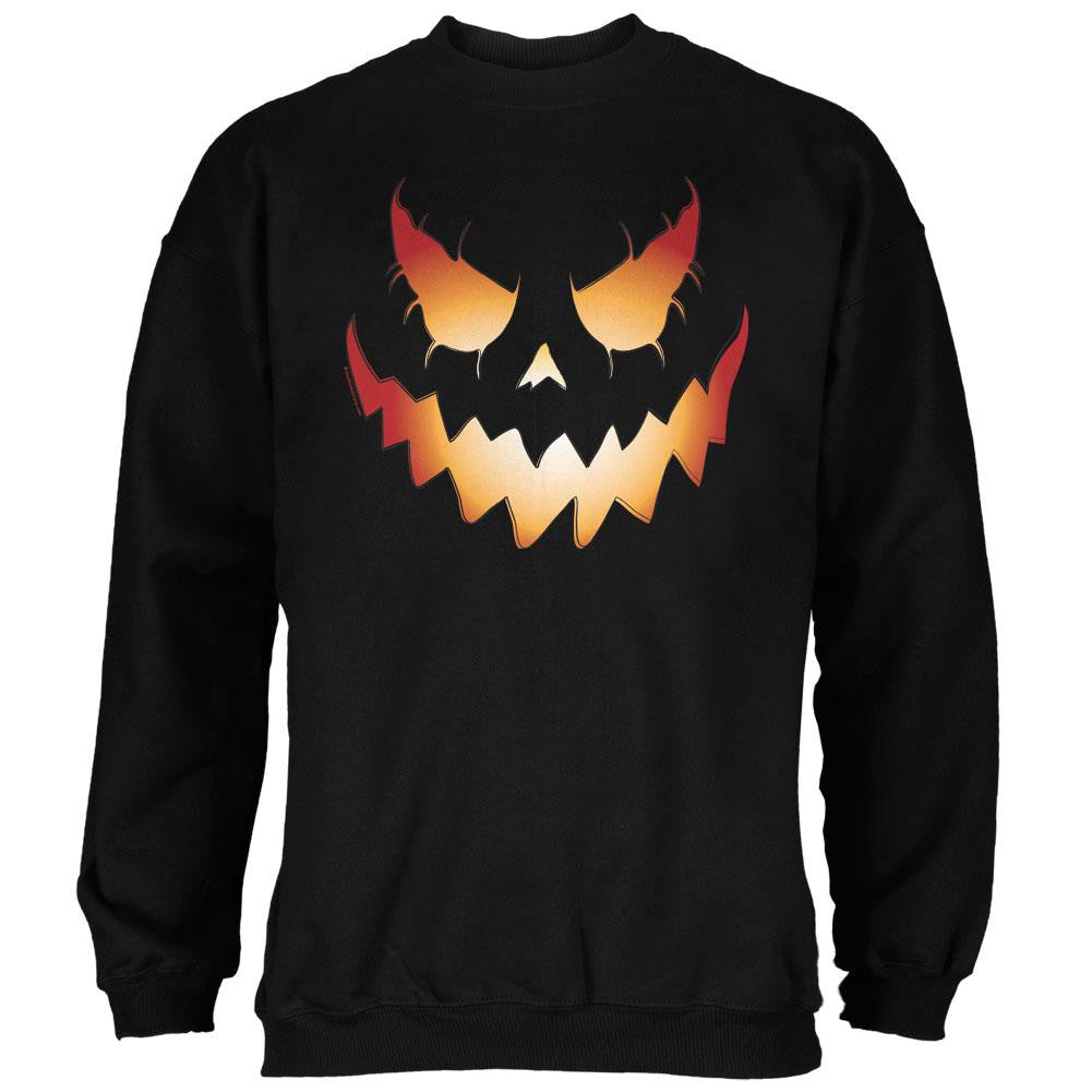 Halloween Evil Jack-O-Lantern Pumpkin Black Adult Sweatshirt Men's Sweatshirts Old Glory 2XL Black 