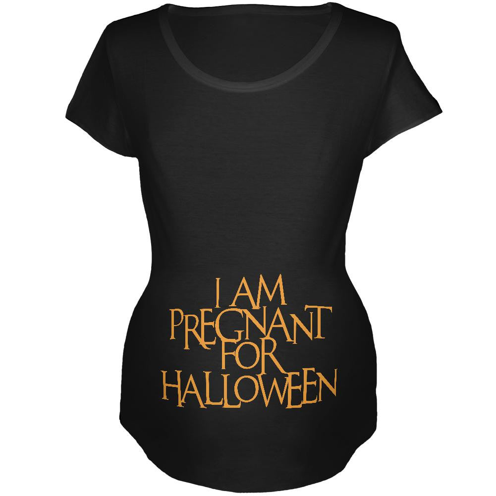 Pregnant for Halloween Black Maternity Soft T-Shirt Maternity T-Shirts Old Glory 2XL Black 