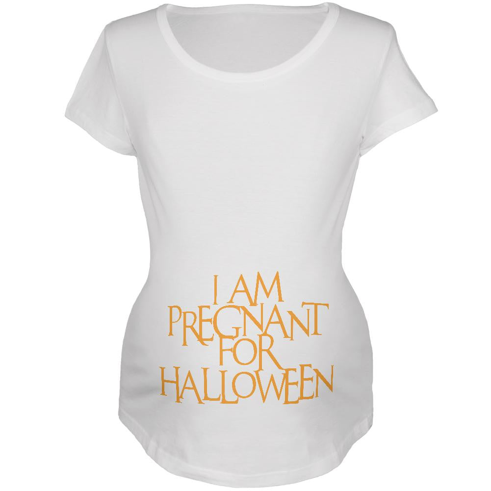 Pregnant for Halloween White Maternity Soft T-Shirt Maternity T-Shirts Old Glory 2XL White 