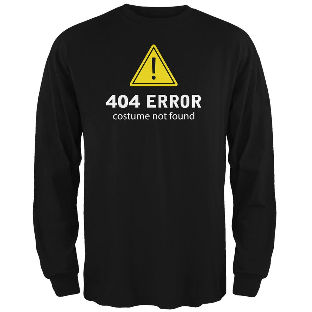 Halloween 404 Costume Not Found Black Adult Long Sleeve T-Shirt Men's Long Sleeves Old Glory 2XL Black 