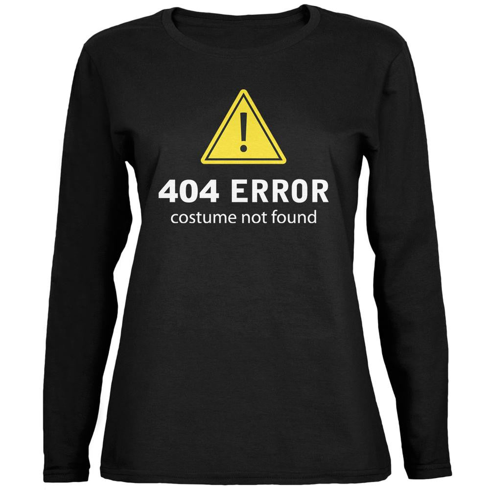 Halloween 404 Costume Not Found Black Womens Long Sleeve T-Shirt Women's Long Sleeves Old Glory 2XL Black 