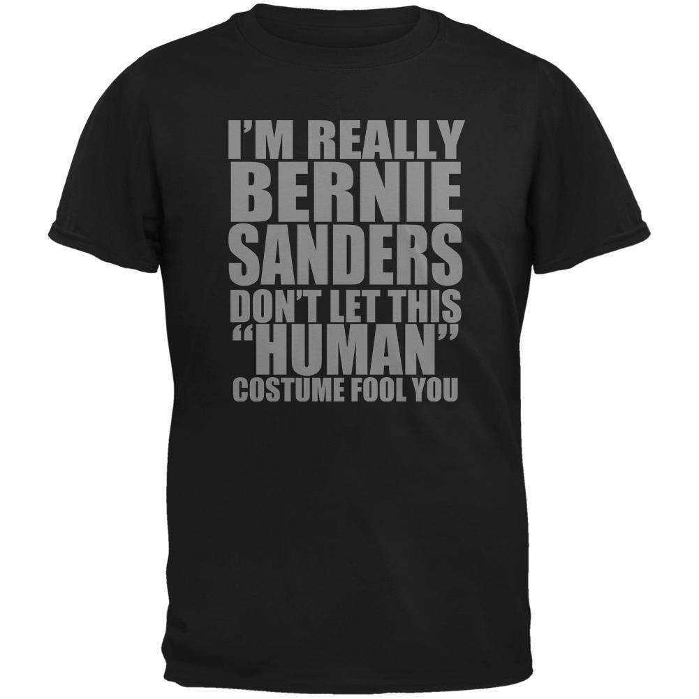 Halloween Election Bernie Sanders Costume Black Adult T-Shirt Men's T-Shirts Old Glory 2XL Black 