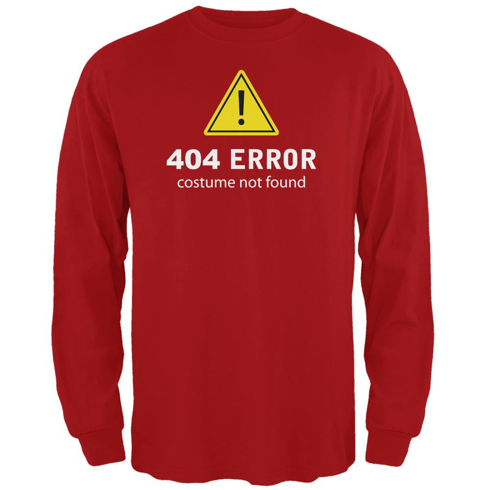 Halloween 404 Costume Not Found Red Adult Long Sleeve T-Shirt Men's Long Sleeves Old Glory 2XL Red 