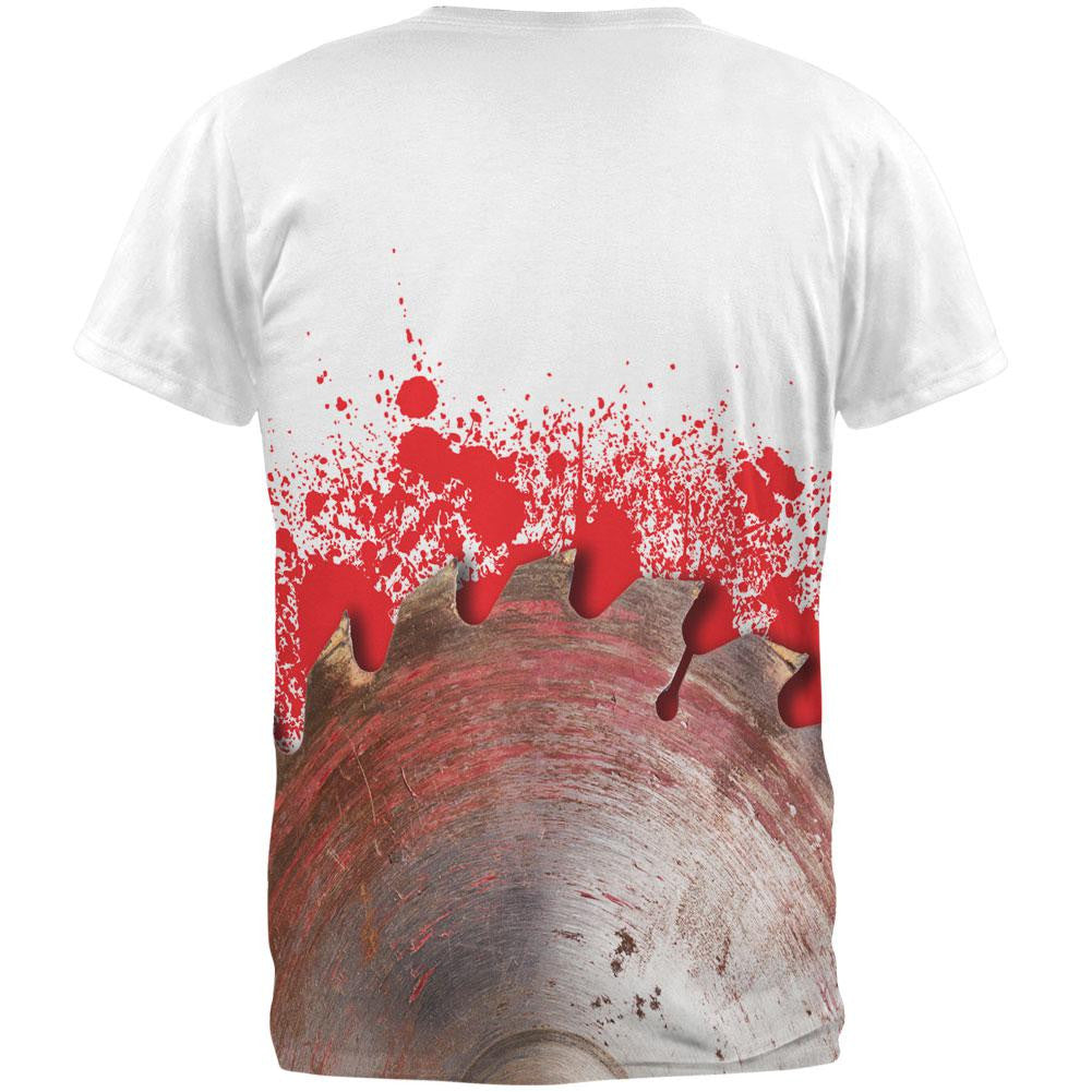 Halloween Bloody Saw Blade Massacre All Over Adult T-Shirt Men's T-Shirts Old Glory   