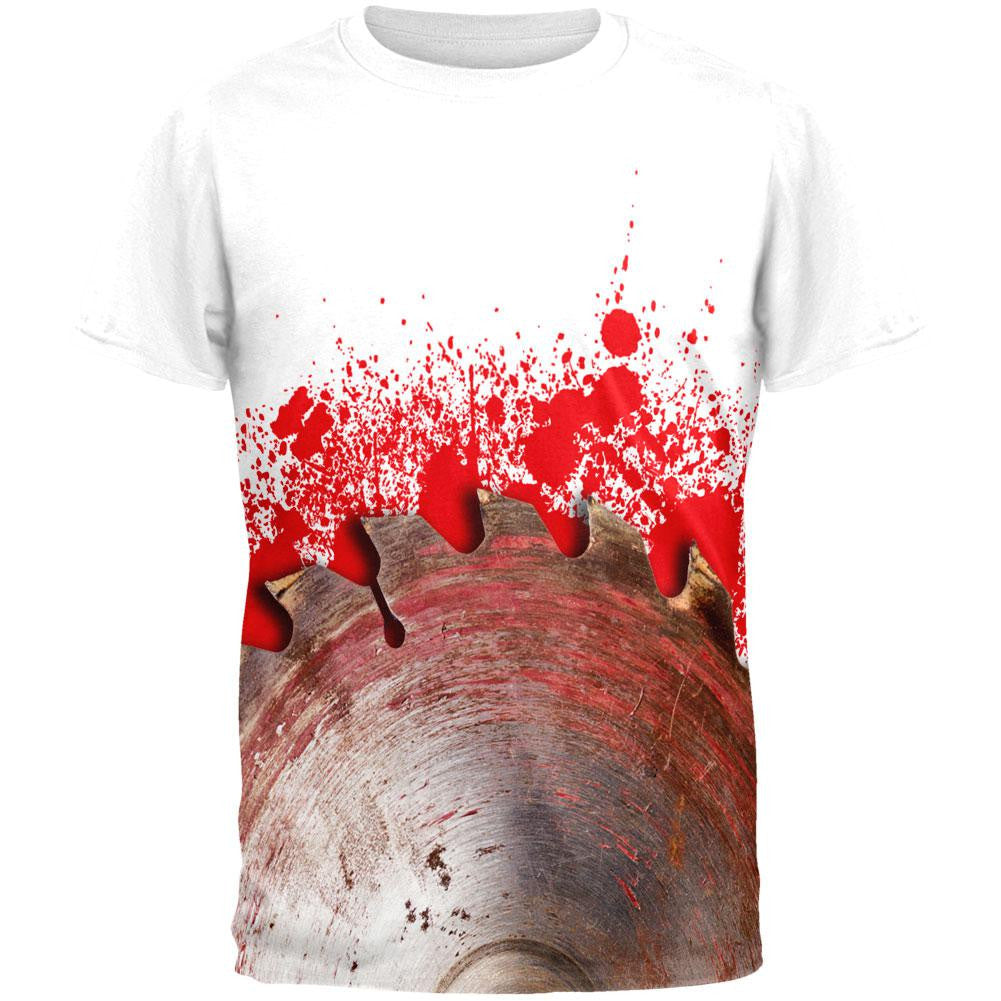 Halloween Bloody Saw Blade Massacre All Over Adult T-Shirt Men's T-Shirts Old Glory 2XL Multi 