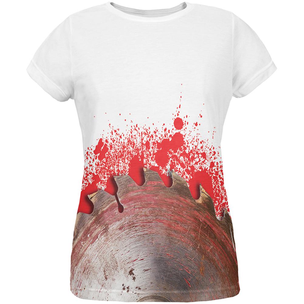 Halloween Bloody Saw Blade Massacre All Over Womens T-Shirt Women's T-Shirts Old Glory 2XL Multi 