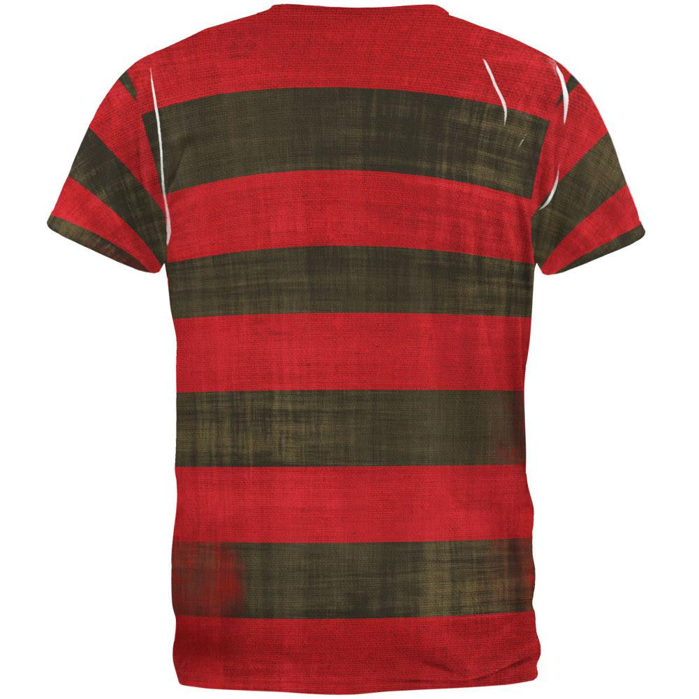 Halloween Striped and Bloody Nightmare Sweater All Over Adult T-Shirt Men's T-Shirts Old Glory   