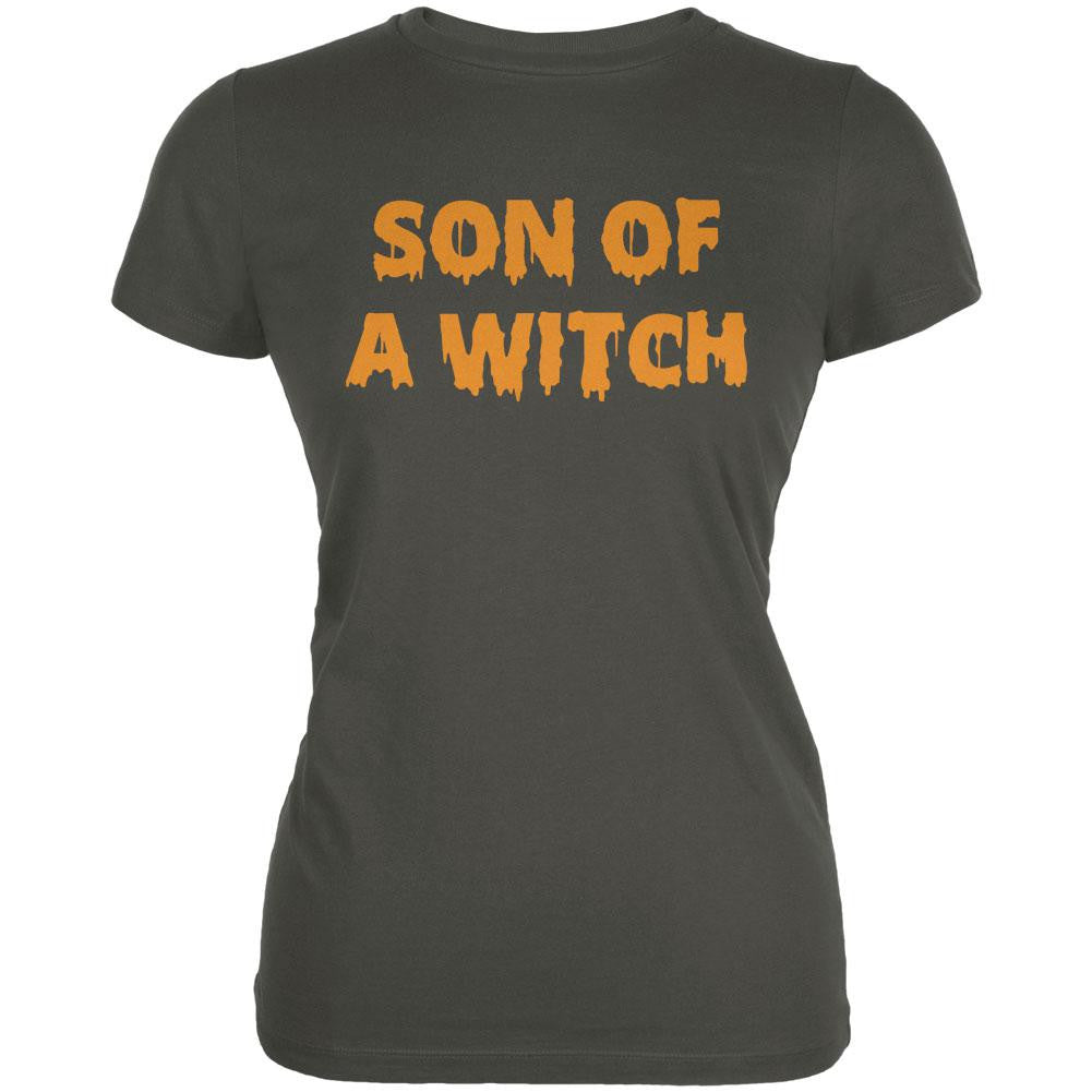 Halloween Son of A Witch Asphalt Juniors Soft T-Shirt Juniors T-Shirts Old Glory 2XL Black 