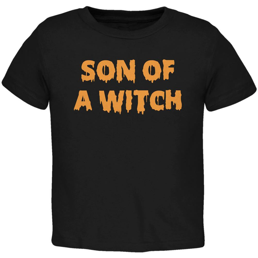 Halloween Son of A Witch Black Toddler T-Shirt Toddler T-Shirts Old Glory 2T Black 