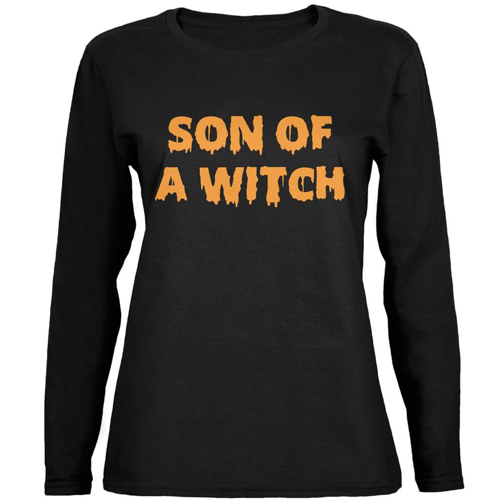 Halloween Son of A Witch Black Womens Long Sleeve T-Shirt Women's Long Sleeves Old Glory 2XL Black 