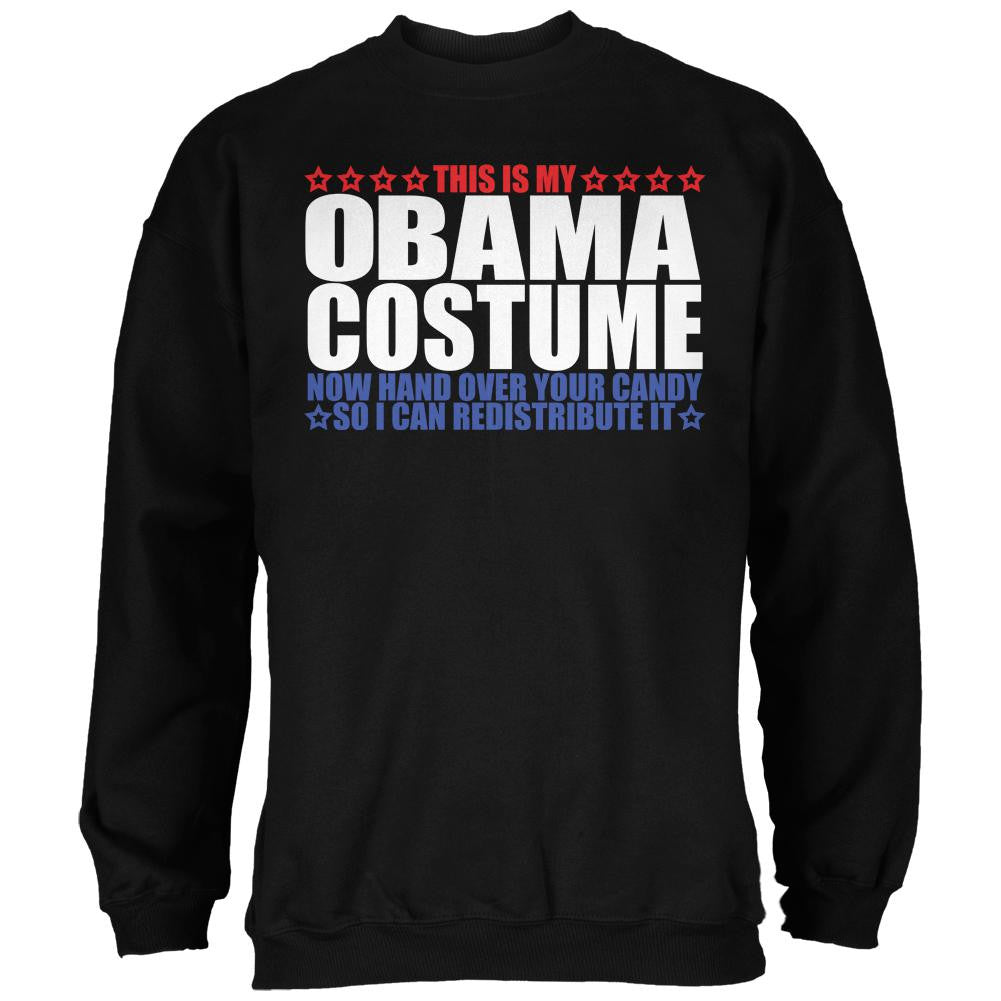 Halloween Funny Obama Costume Black Adult Sweatshirt Men's Sweatshirts Old Glory 2XL Black 