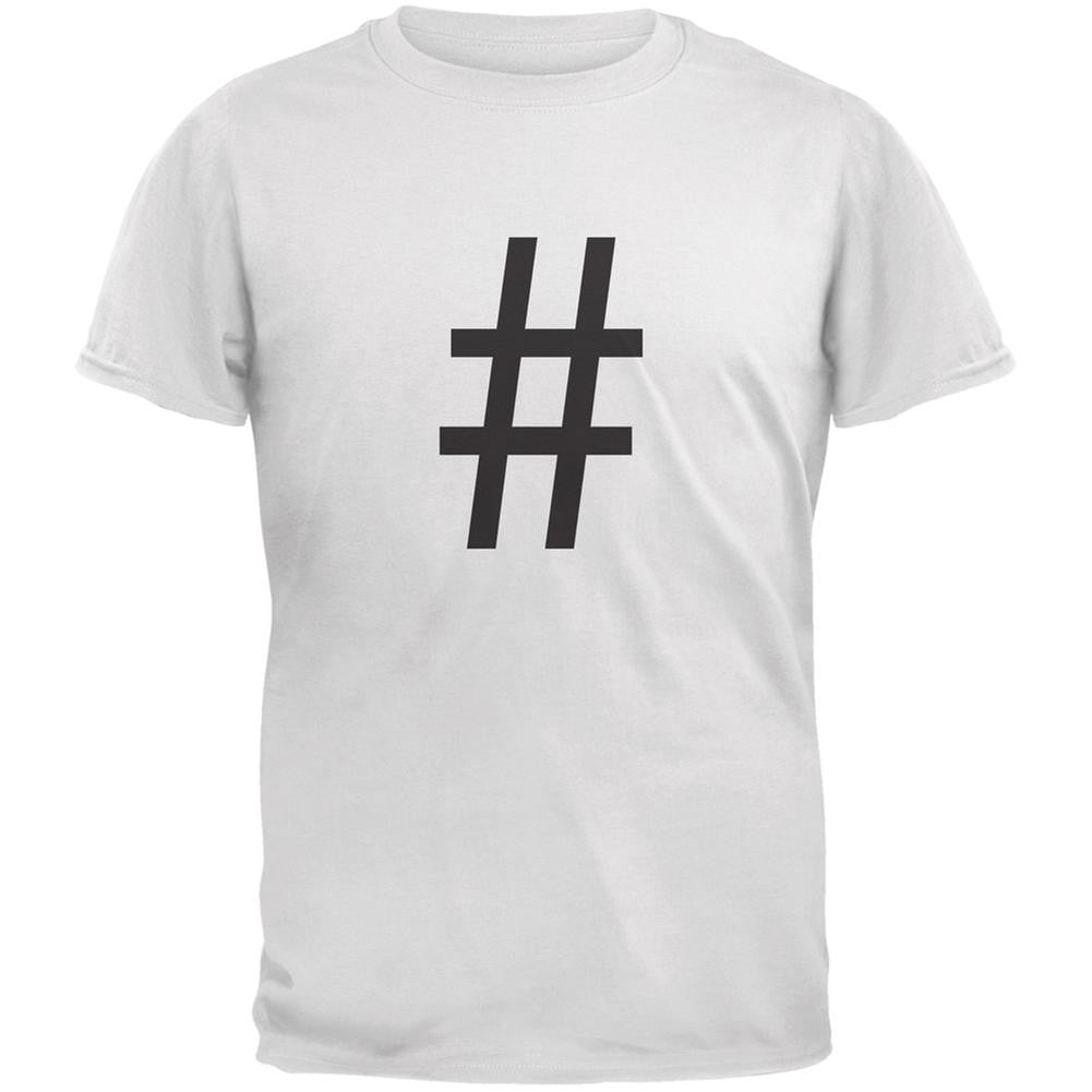 Halloween Hashtag White Adult T-Shirt Men's T-Shirts Old Glory 2XL White 