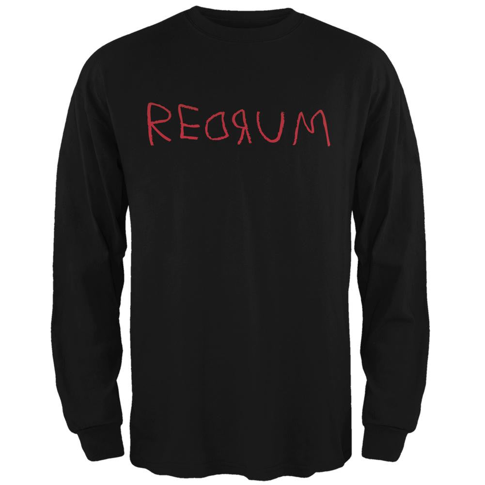 Halloween Horror Redrum Black Adult Long Sleeve T-Shirt Men's Long Sleeves Old Glory 2XL Black 