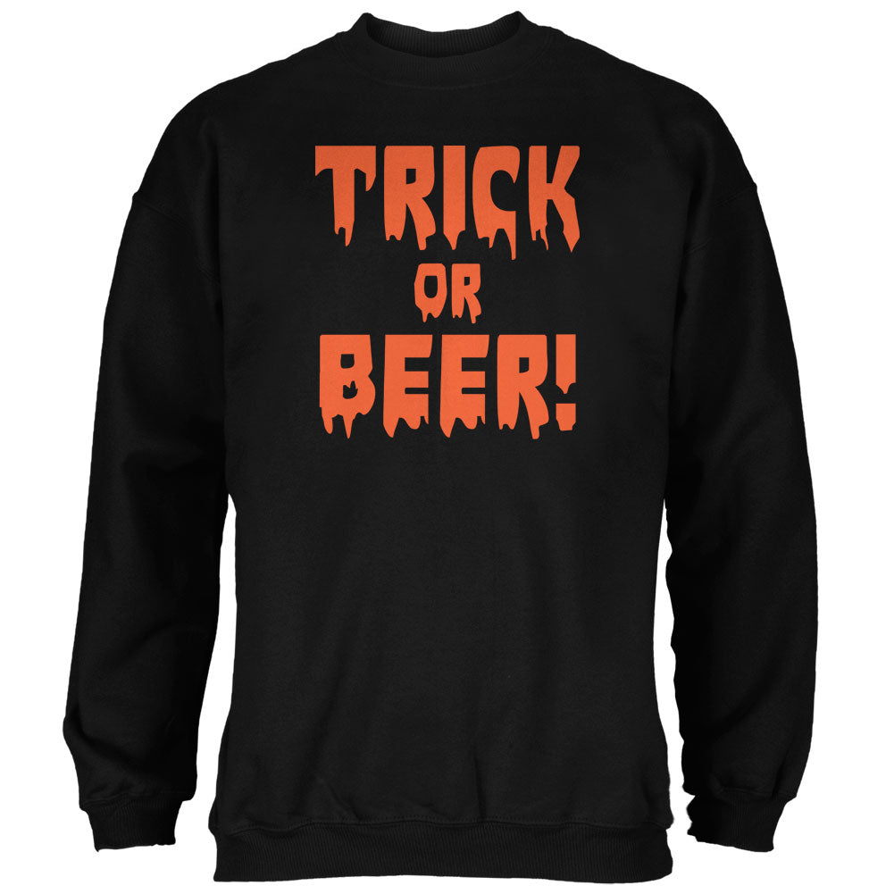 Halloween Trick or Beer Black Adult Sweatshirt Men's Sweatshirts Old Glory 2XL Black 