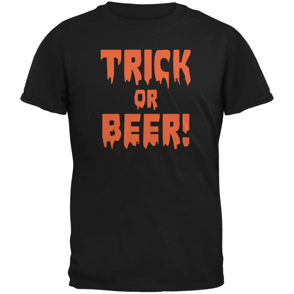 Halloween Trick or Beer Mens T Shirt - Black Men's T-Shirts Old Glory SM  