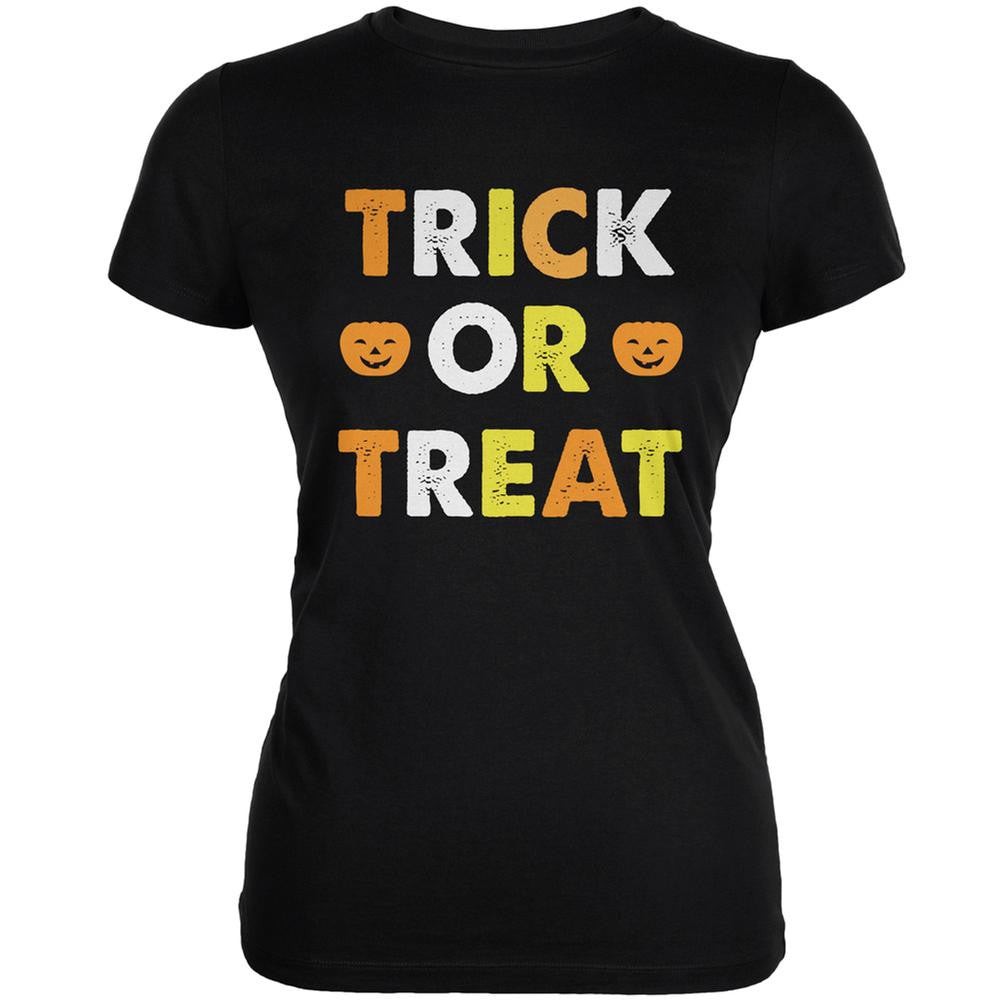 Halloween Trick Or Treat Black Juniors Soft T-Shirt Juniors T-Shirts Old Glory 2XL Black 