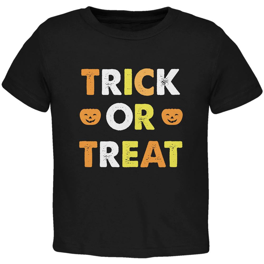 Halloween Trick Or Treat Black Toddler T-Shirt Toddler T-Shirts Old Glory 2T Black 