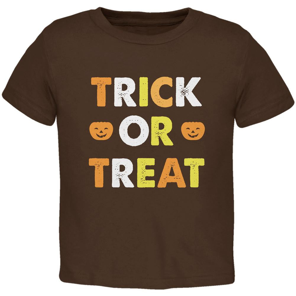 Halloween Trick Or Treat Brown Toddler T-Shirt Toddler T-Shirts Old Glory 2T Brown 