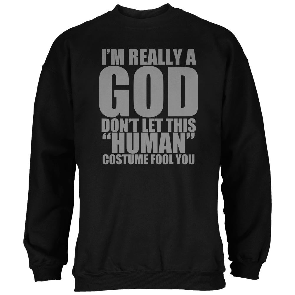 Halloween Human God Costume Black Adult Sweatshirt Men's Sweatshirts Old Glory 2XL Black 