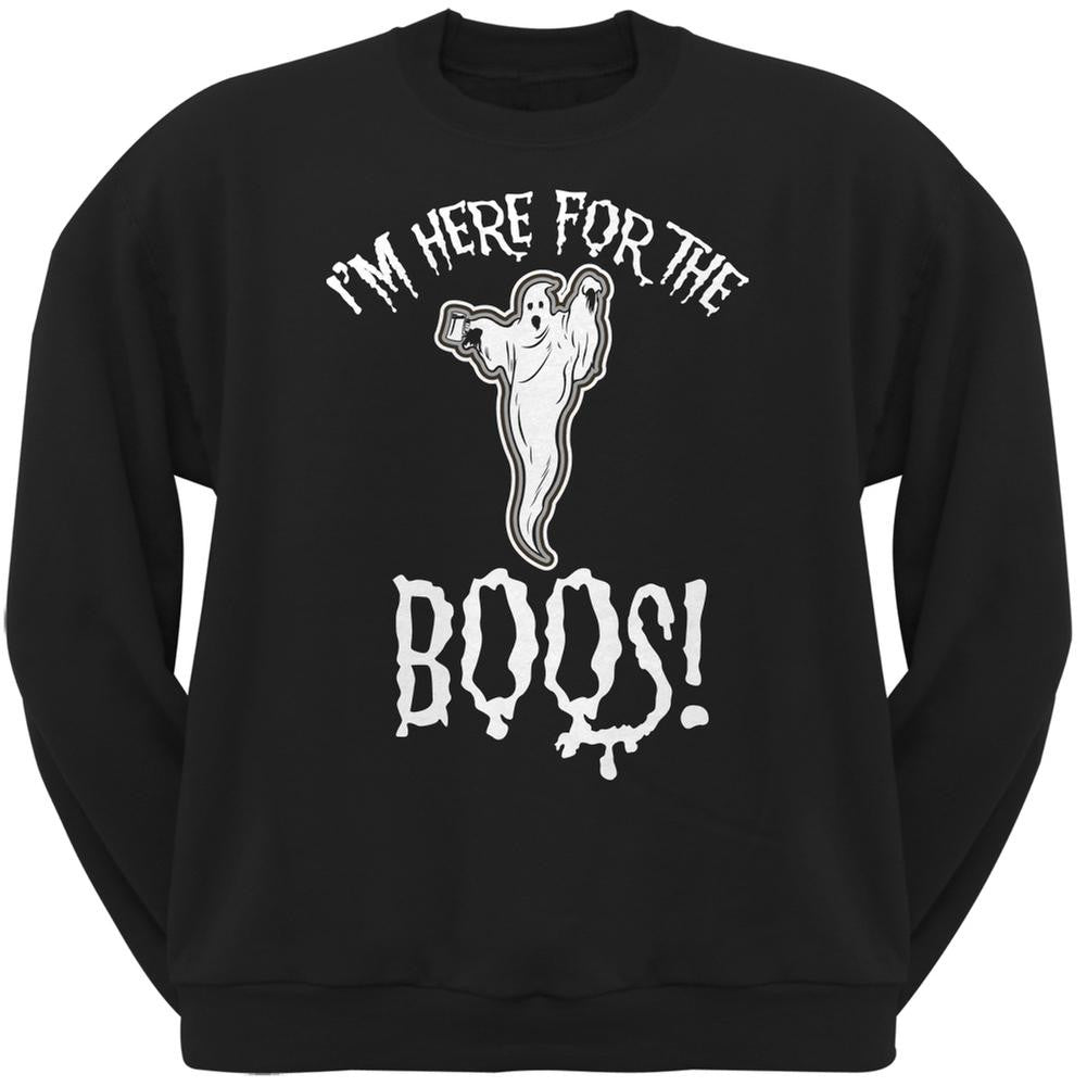 Halloween I'm Here For The Boos Black Adult Sweatshirt Men's Sweatshirts Old Glory 2XL Black 