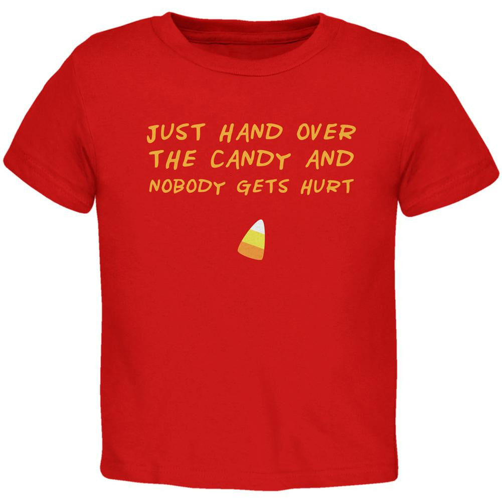 Halloween Just Hand Over the Candy Red Toddler T-Shirt Toddler T-Shirts Old Glory 2T Red 