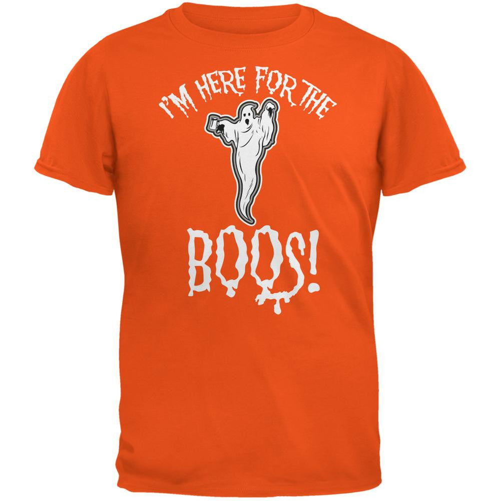 Halloween I'm Here For The Boos Orange Adult T-Shirt Men's T-Shirts Old Glory 2XL Orange 