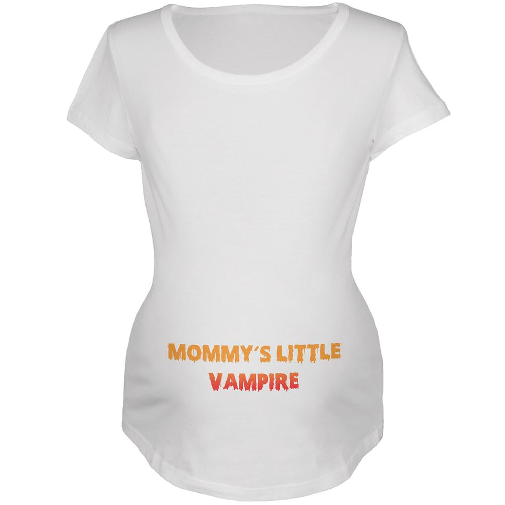 Halloween Mommy's Little Vampire White Maternity Soft T-Shirt Maternity T-Shirts Old Glory 2XL White 