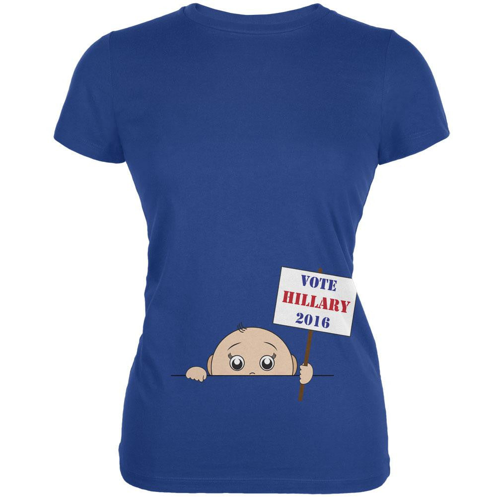 Election 2016 Peeking Baby Boy Hillary Clinton Royal Juniors Soft T-Shirt Juniors T-Shirts Old Glory 2XL Blue 