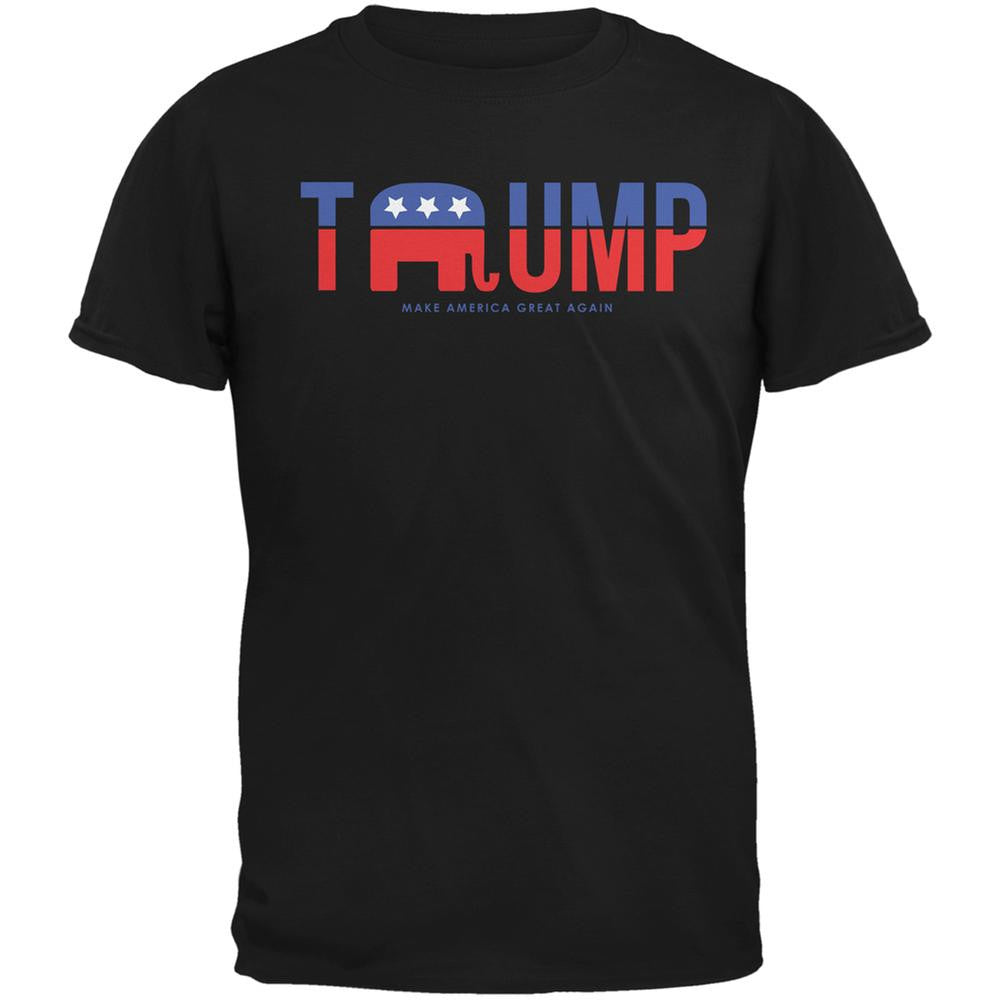 Election 2016 Trump Make America Great Again Black Adult T-Shirt Men's T-Shirts Old Glory 2XL Black 