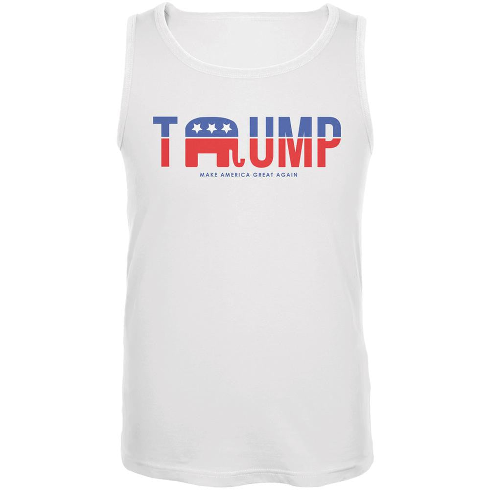 Election 2016 Trump Make America Great Again White Adult Tank Top Men's Tank Tops Old Glory 2XL White 