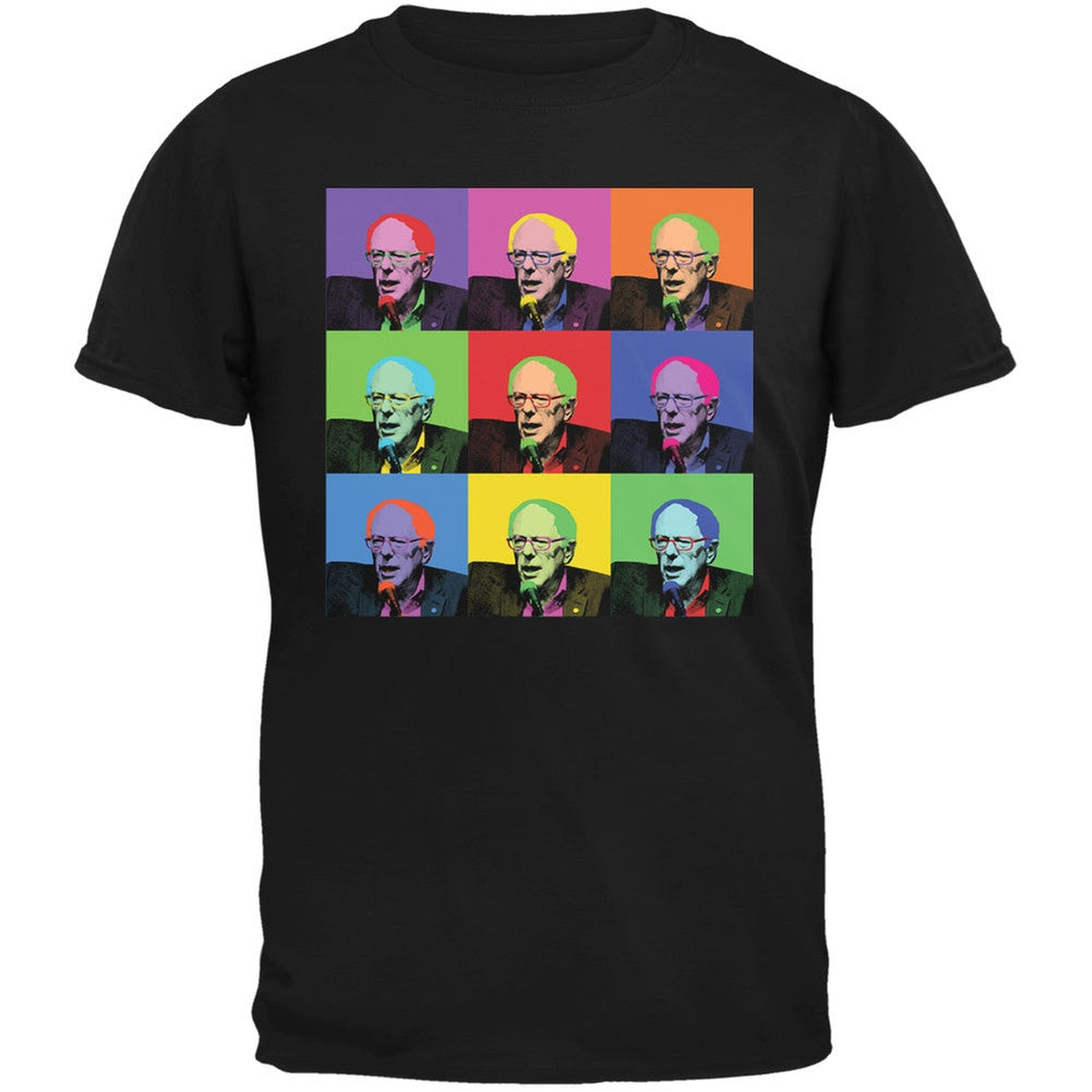 Election 2016 Bernie Sanders Pop Art Squares Black Youth T-Shirt Youth T-Shirts Old Glory LG Black 