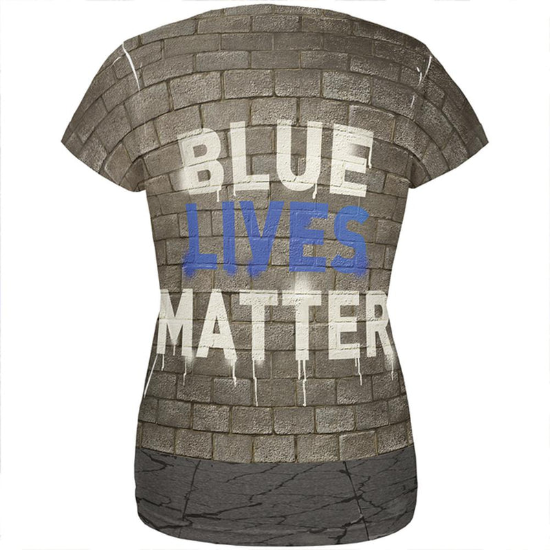 Blue Lives Matter All Over Womens T-Shirt Women's T-Shirts Old Glory   